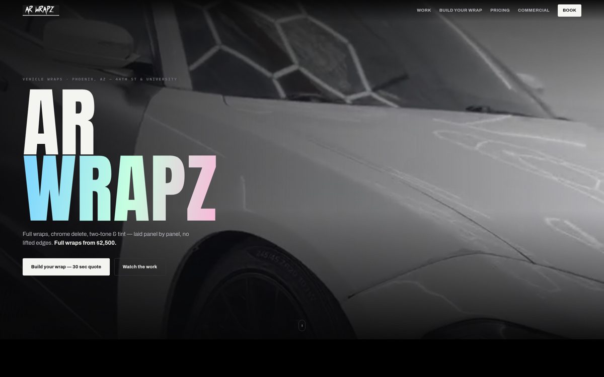 AR Wrapz website
